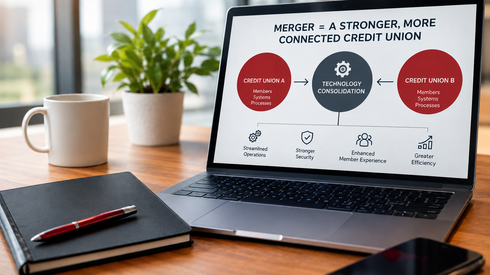 Modern Workspace Merger Infographic